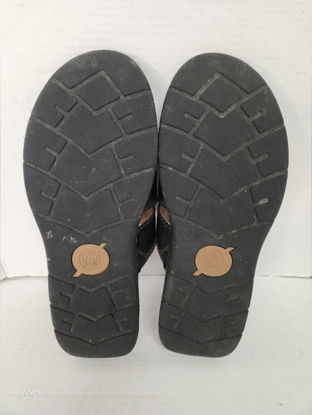 Börn Black Leather Triple-Strap Cutout Slide Sandals Mens 13M  Dadcore